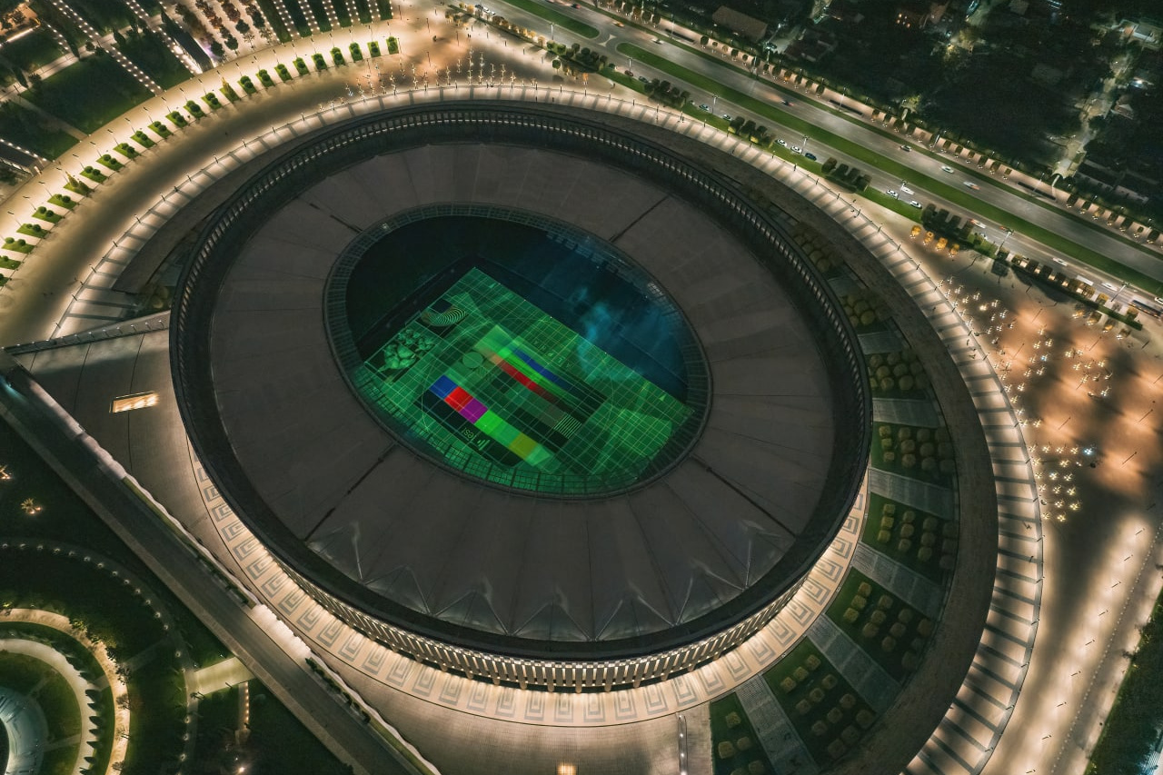 Лазерное шоу на стадионе Краснодар