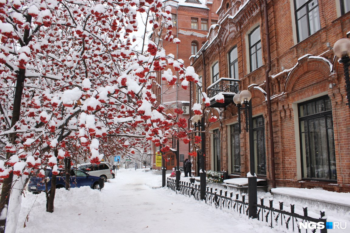 Красивые улицы зимнего Новосибирска