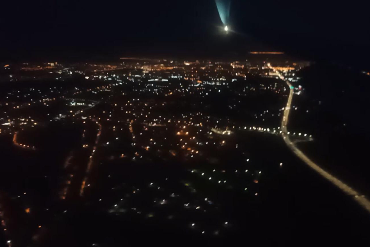 Ночной Волгоград с самолета