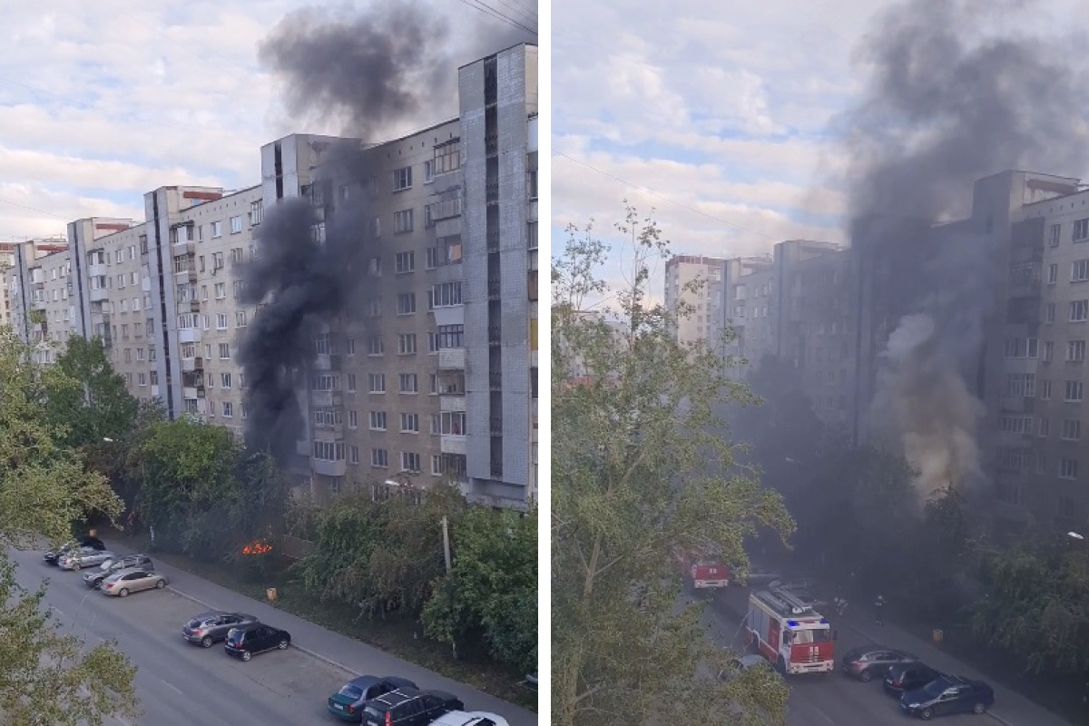 Сгорела машина на Уралмаше, Уральских рабочих, 41, видео - 28 августа 2021 - e1.