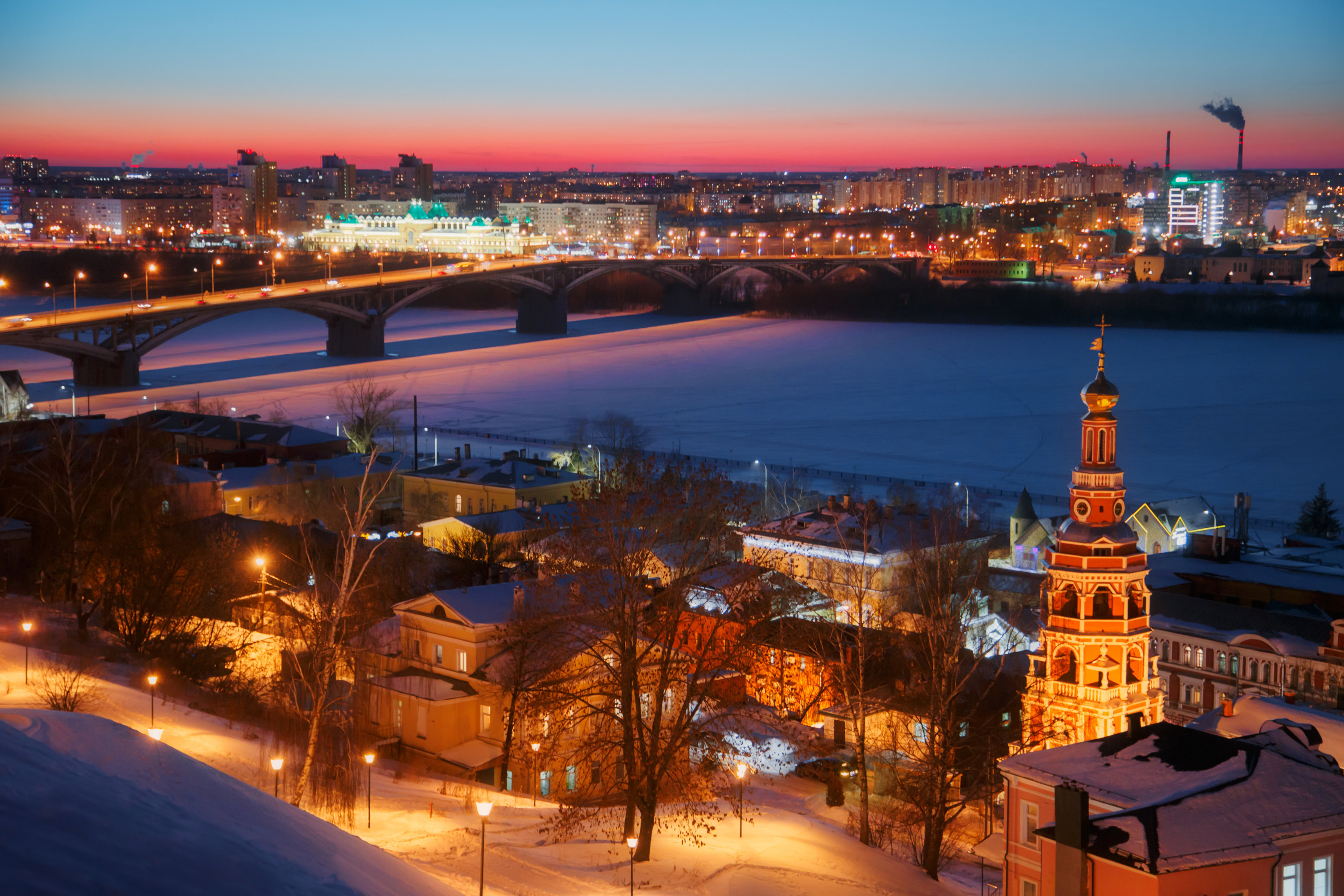 Зима Нижний Новгород панорама