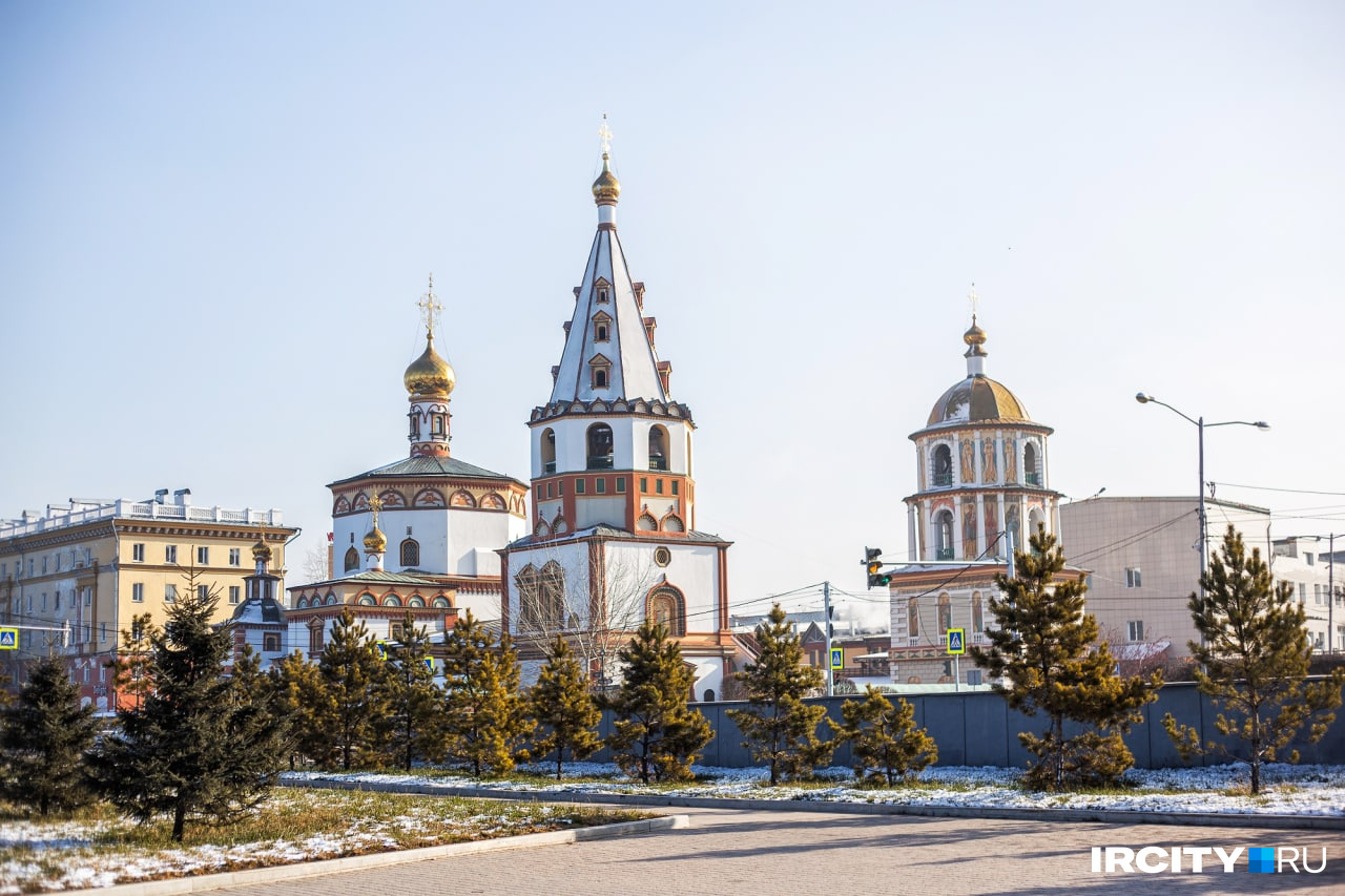 Богоявленский собор,Иркутск зимой