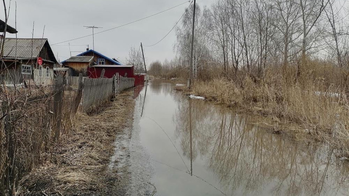 Вышедшая из берегов река затопила две улицы в Кузбассе