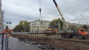 В Самаре начали демонтировать трамвайные пути на Полевой: видео
