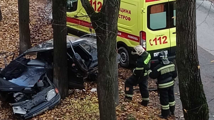 Водителя увезли в больницу: в Ярославле на Автозаводской улице легковушка влетела в дерево