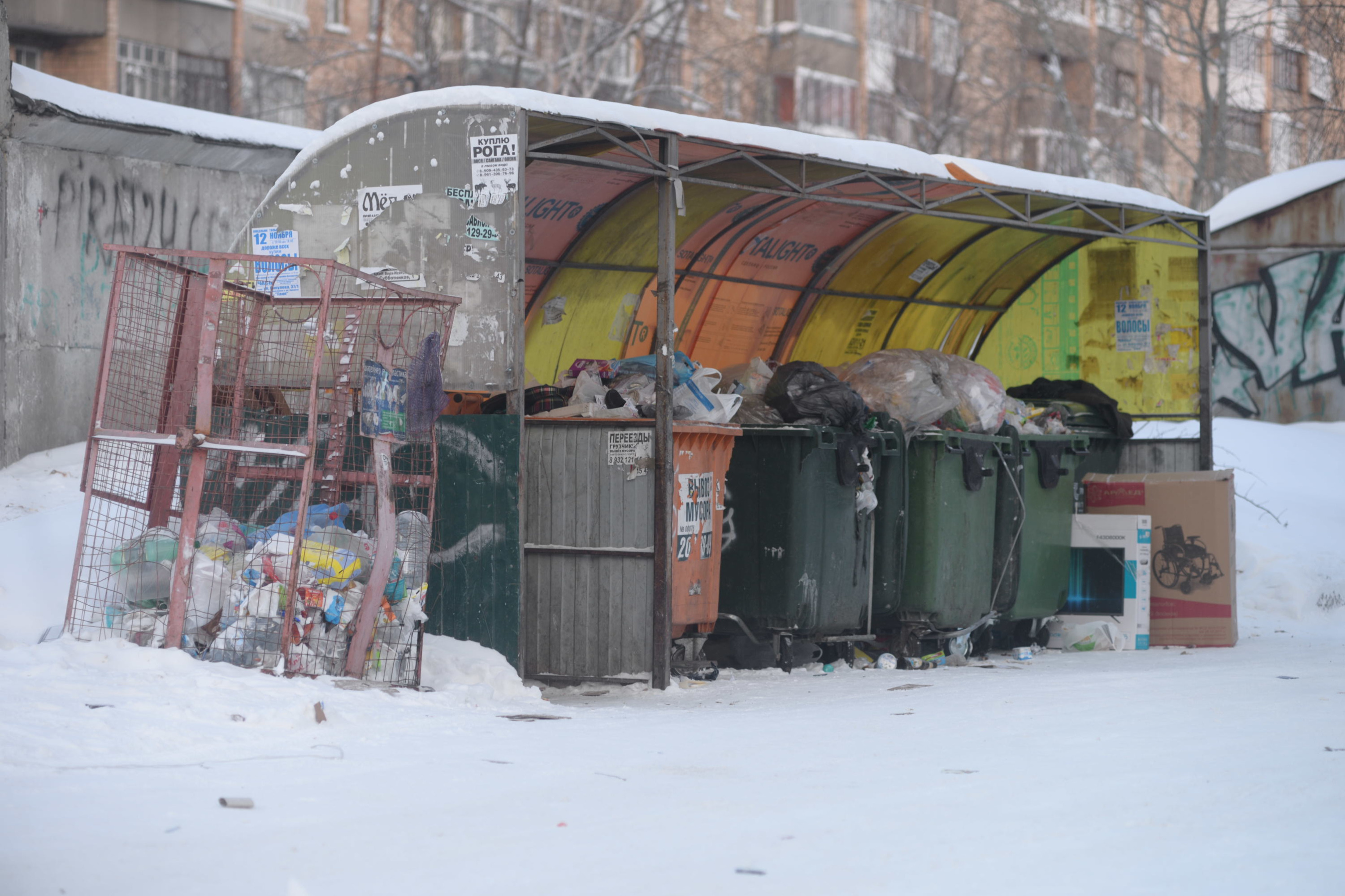 Из-за снегопада в Воронеже и области перестали вывозить мусор - 14 декабря  2023 - voronezh1.ru