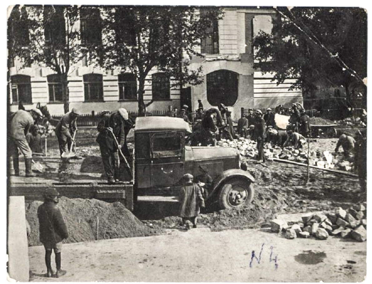 Мощение ул. Революции, 1934 год