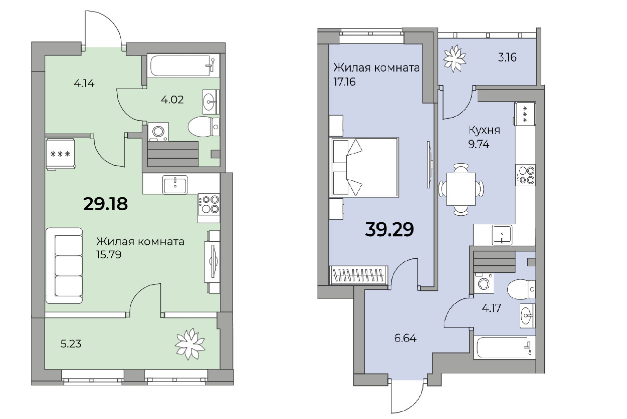 Такой формат квартир оптимален для одного человека. Особенно если это первое жилье