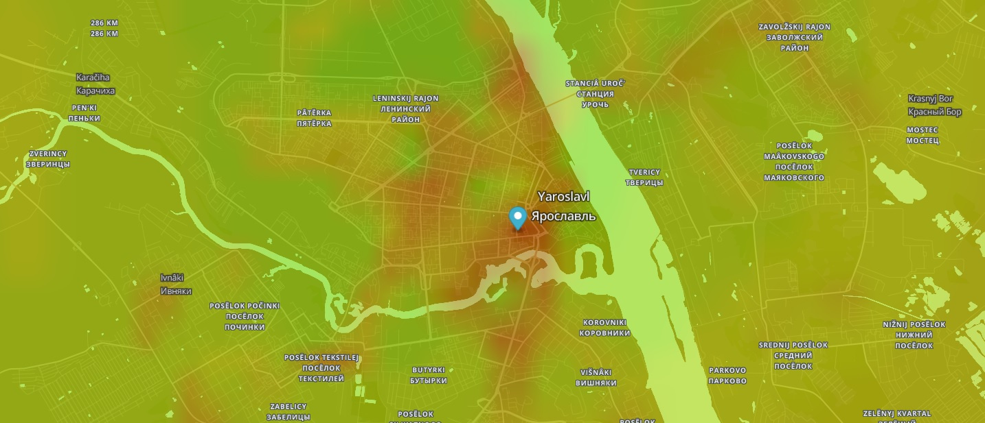 Смог от лесных пожаров карта