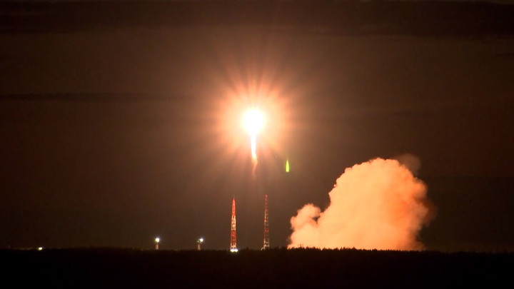 Министерство обороны показало кадры пуска ракеты с космодрома Плесецк