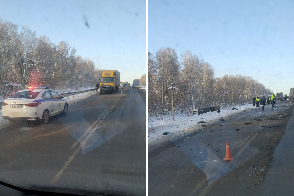«Врезались лоб в лоб с фурой»: два человека погибли в ДТП на трассе Кемерово — Новосибирск
