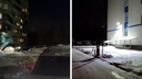 «Потому что им очень нужно»: водители по газону объезжают шлагбаум ради ночной парковки у поликлиники