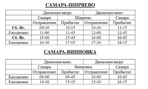 Ширяево самара расписание