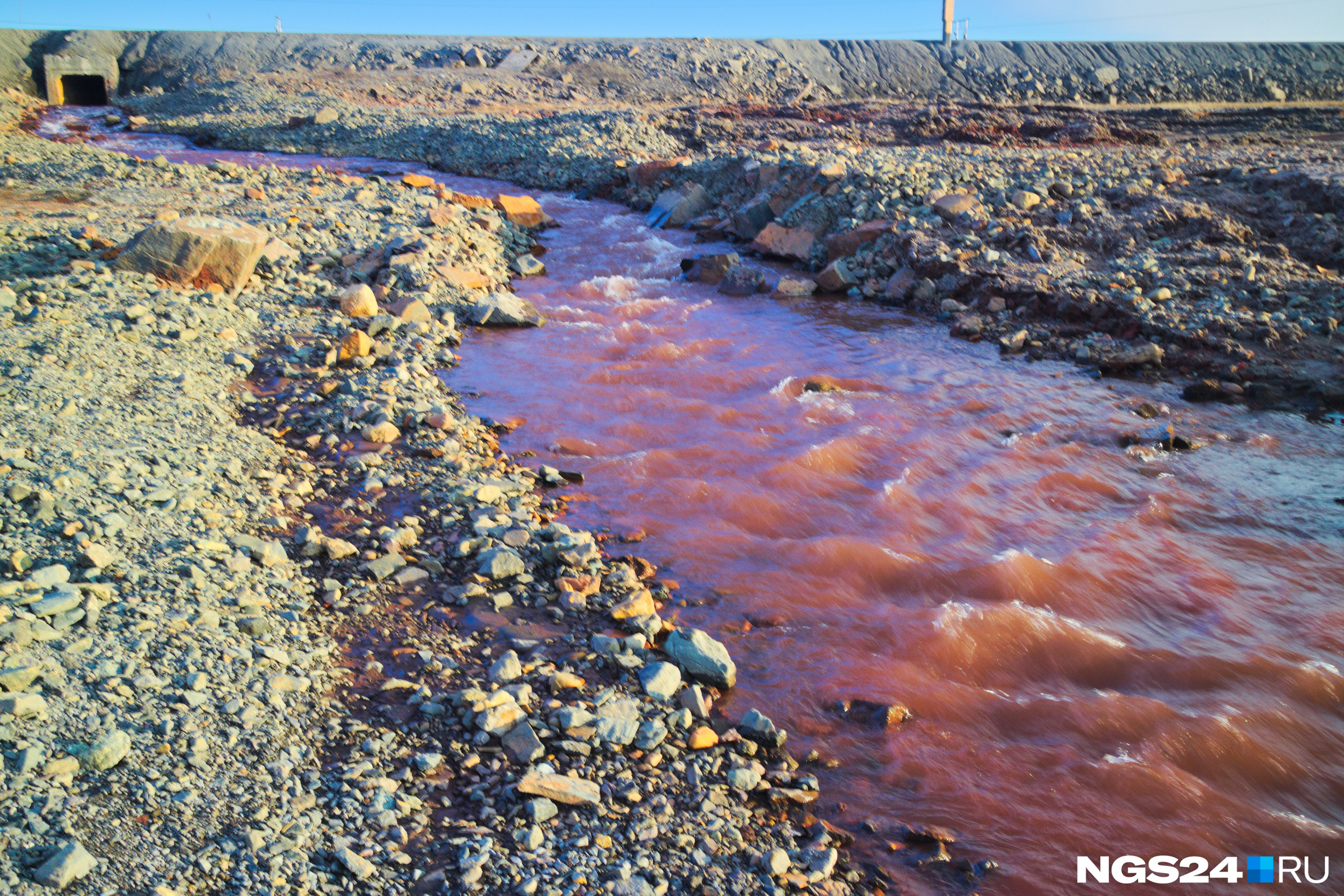 Красная вода в притоке реки Далдыкан Красная вода в притоке реки Далдыкан