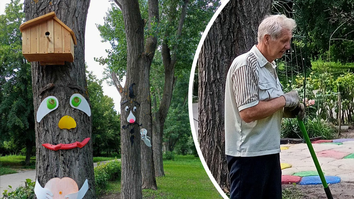 Это вам не пенек с глазами! Пенсионер из Тольятти своими руками навел красоту во дворе и подъезде