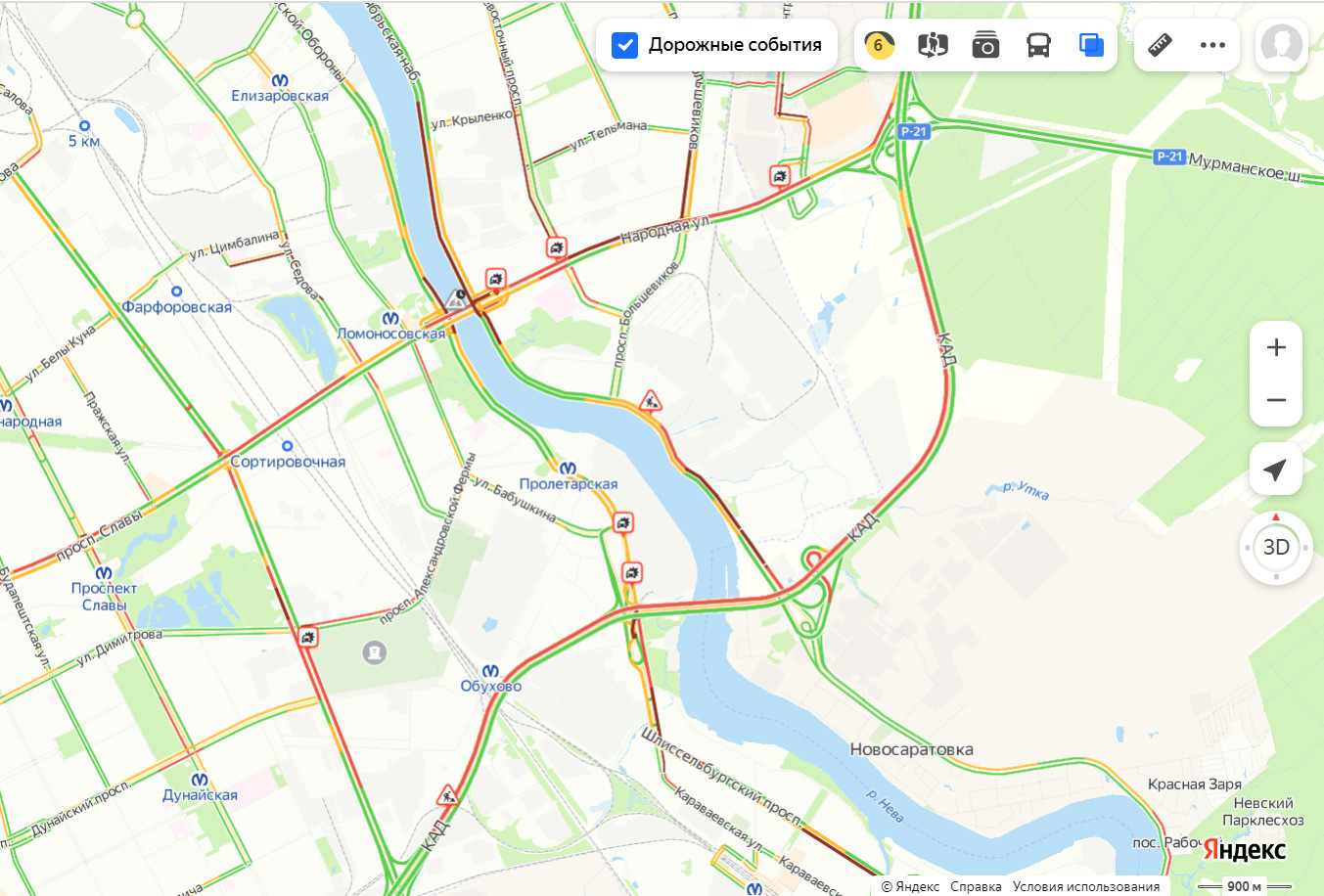 Пробки на каде спб сейчас карта онлайн