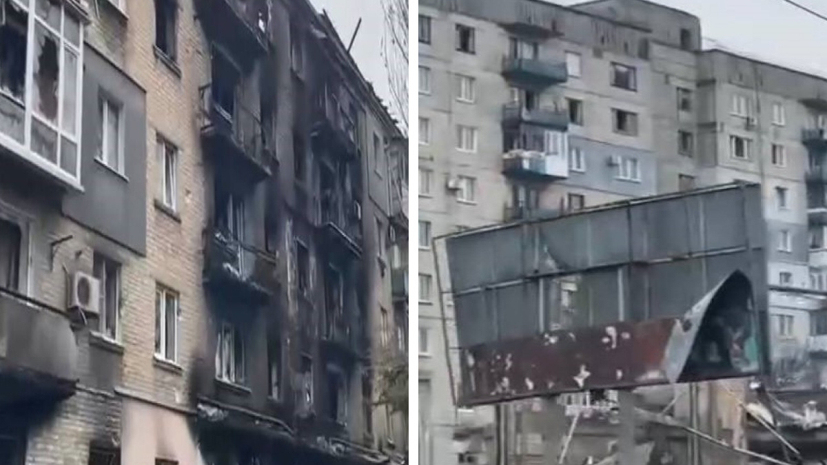 Обгоревшие здания и дыры в домах: власти Казани показали, как выглядит подшефный Татарстану город в ЛНР