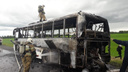 На трассе загорелся автобус рейса Тюмень — Курган с пассажирами внутри