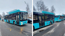 Архангелогородец снял на видео, как по центру города едут новые автобусы