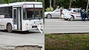 Пассажирский автобус протаранил учебную машину в Новосибирске