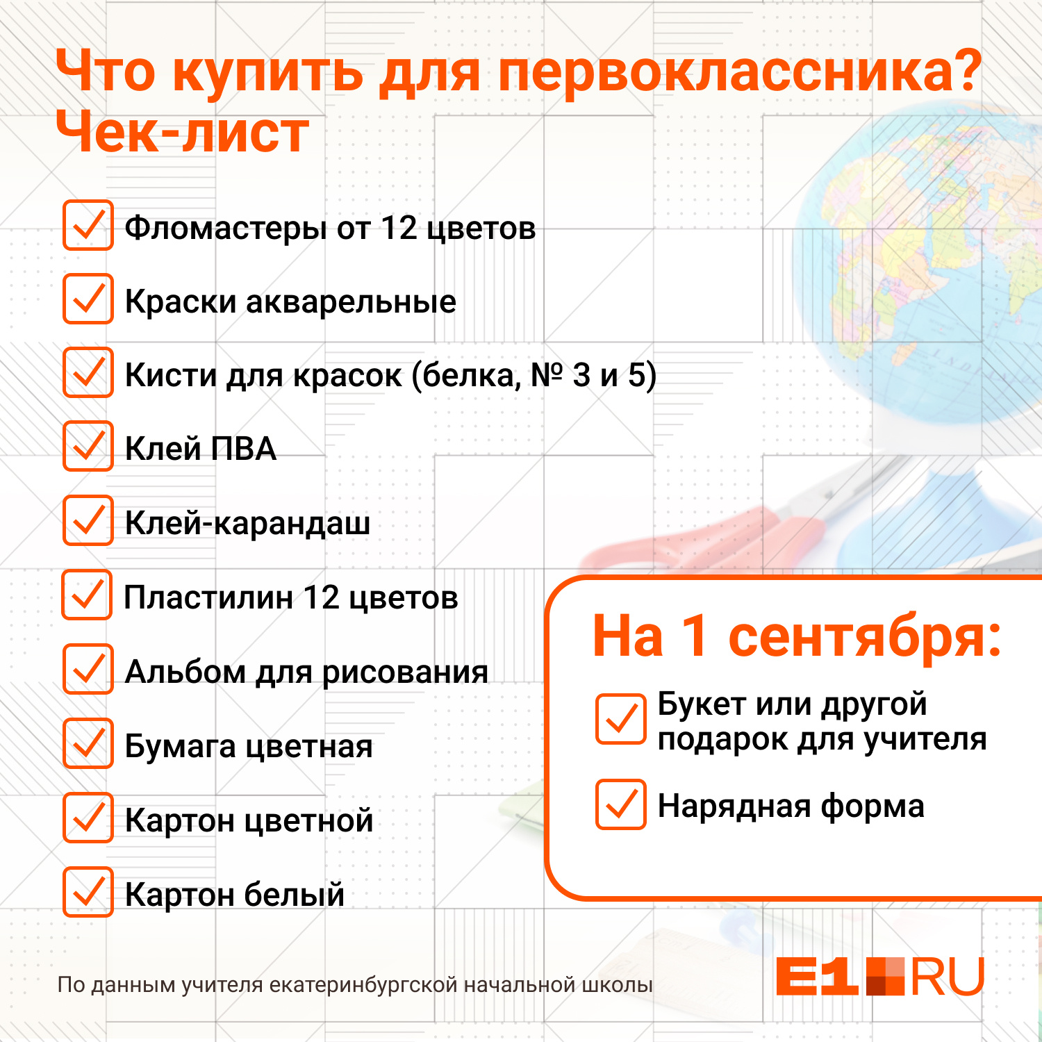 Список первоклассника в школу 2024 для мальчика