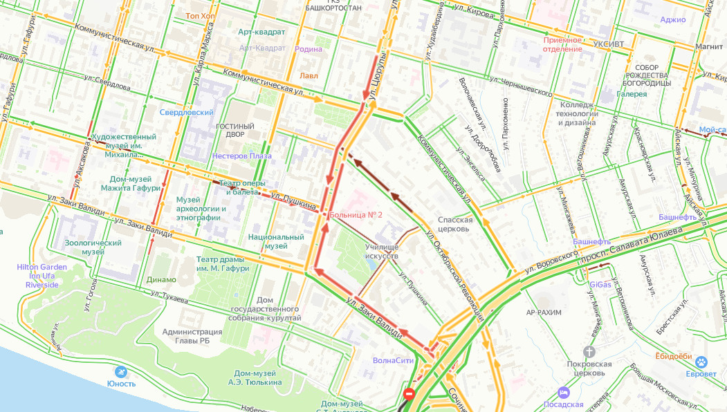 Карта уфы пробки онлайн