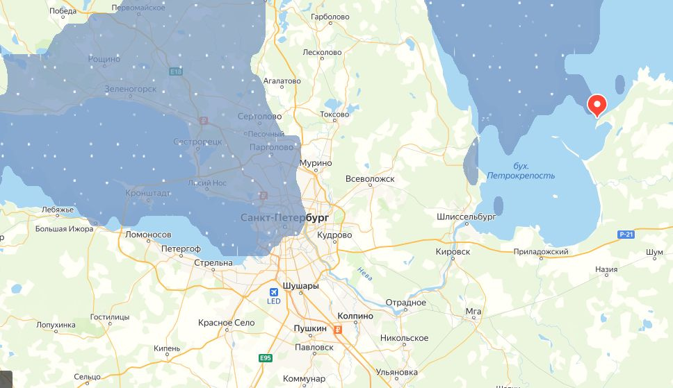 прогноз осадков 01:00 28 ноября в Петербурге