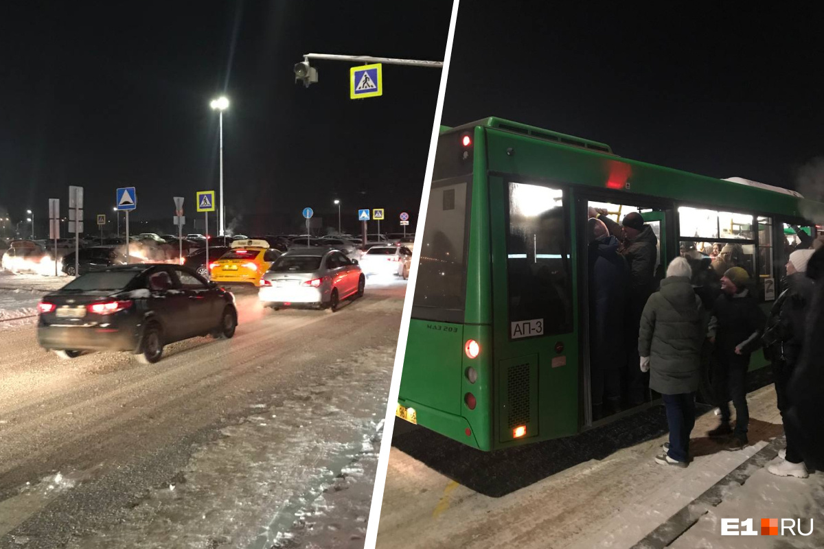 «Такси 1000–1500 рублей»: у выезда на Кольцовский тракт скопилась пробка. Толпы людей пытаются уехать
