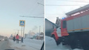 Гараж с двумя автомобилями вспыхнул в Новосибирске: видео с места ЧП
