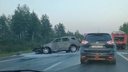 На трассе Северодвинск — Архангельск столкнулись три машины: видео с места аварии