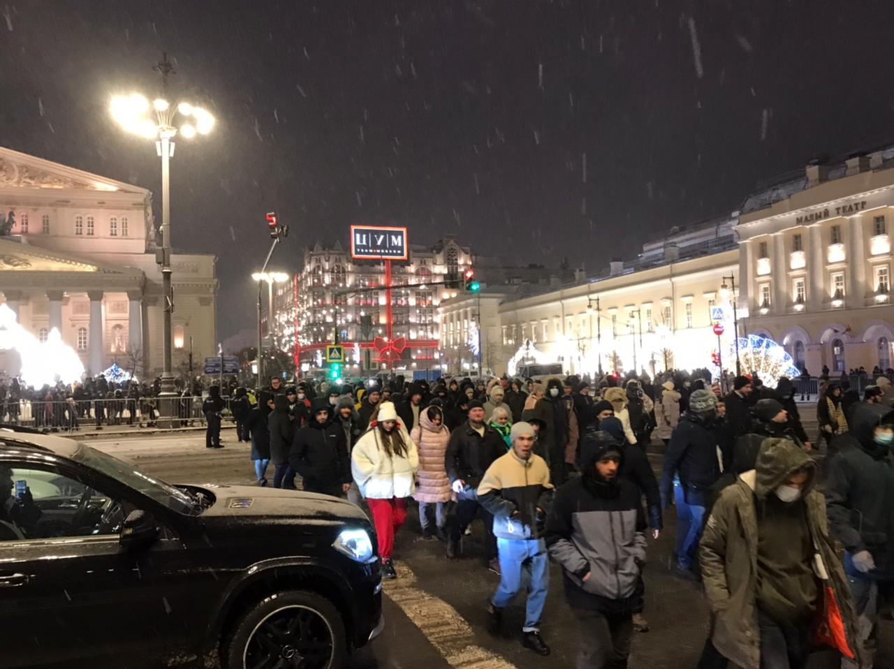 В центре Москвы ночью 31 декабря 2021 года