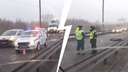 На Южном шоссе сбили человека: видео (18+)