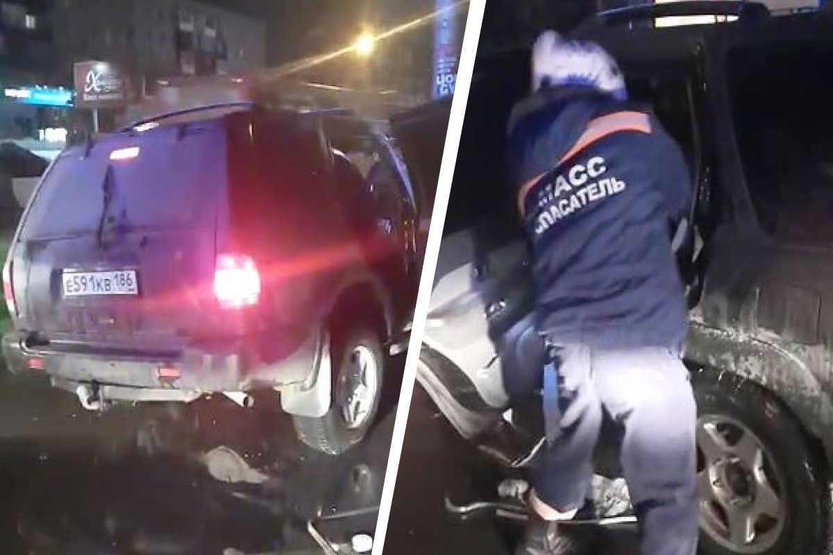 Nissan влетел в столб на Красном проспекте, в салоне зажало 2 человек — видео последствий