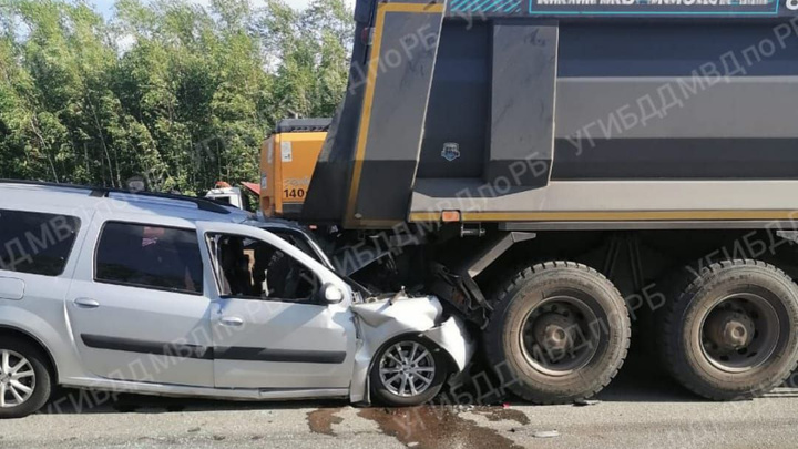 В Башкирии ещё одно смертельное ДТП с «Ларгусом»: машина врезалась в самосвал