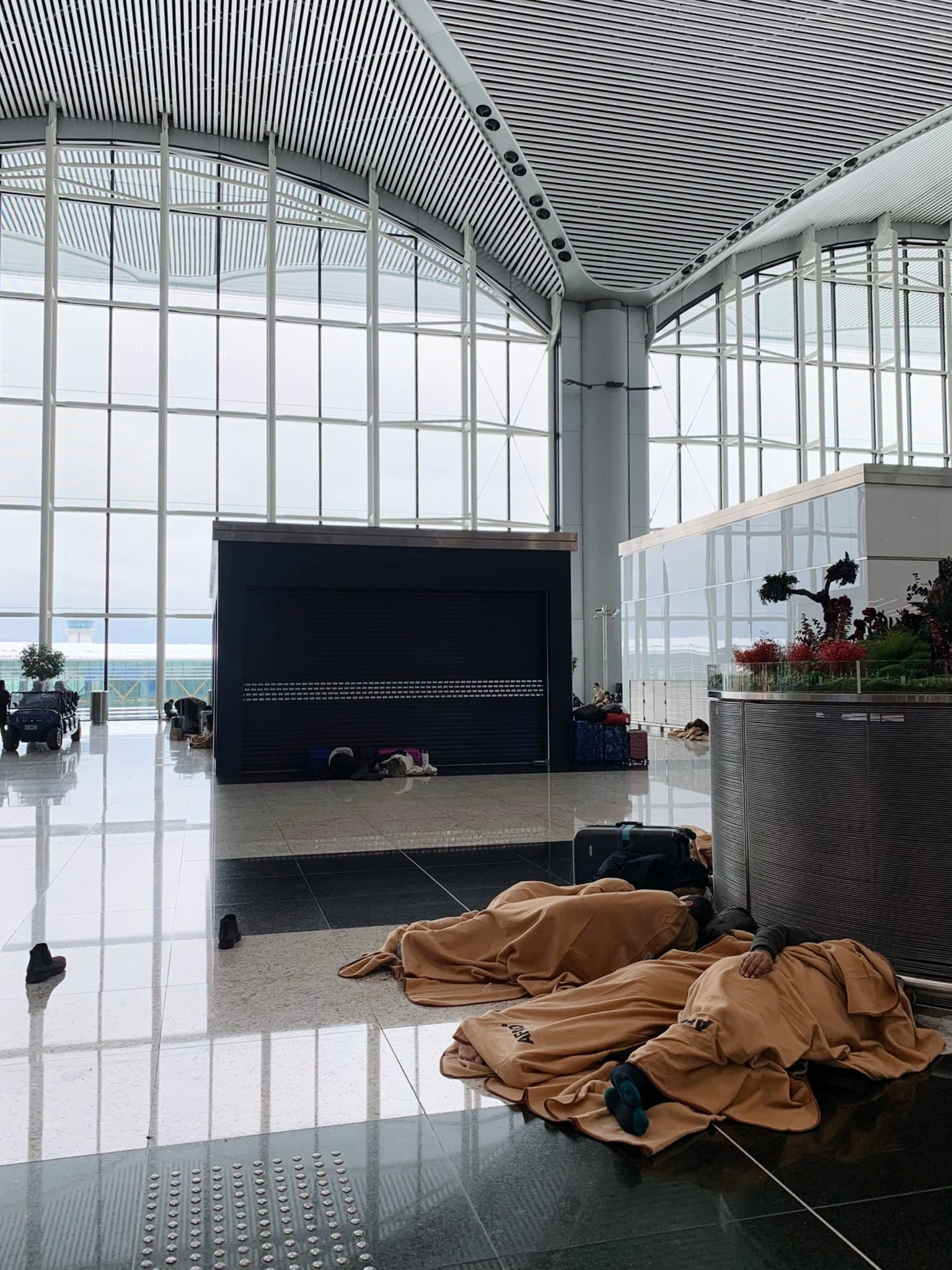 В дни снегопада в аэропорту Стамбула застряло около 1500 российских туристов