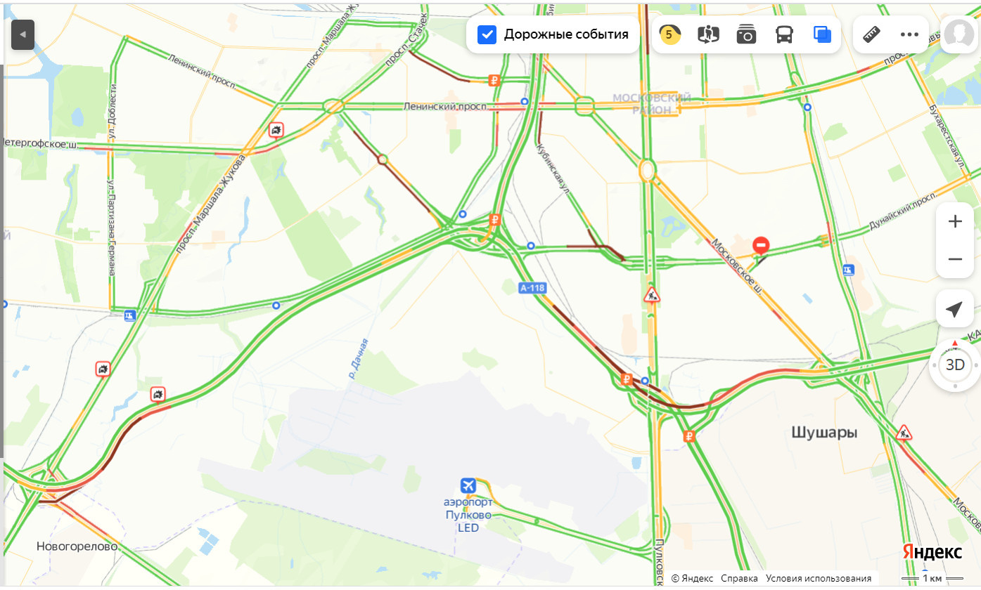 Пробки на ленинском проспекте спб сейчас