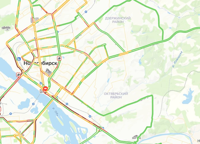 Пробки есть на Военной, Кирова, Октябрьской магистрали и других улицах города