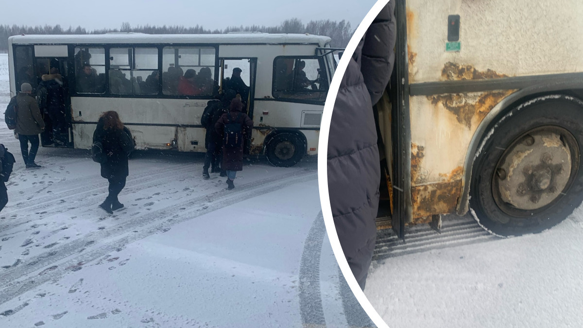 «Ржавый и вонючий»: пассажиры пожаловались, что в ярославском аэропорту их посадили в старый ПАЗ