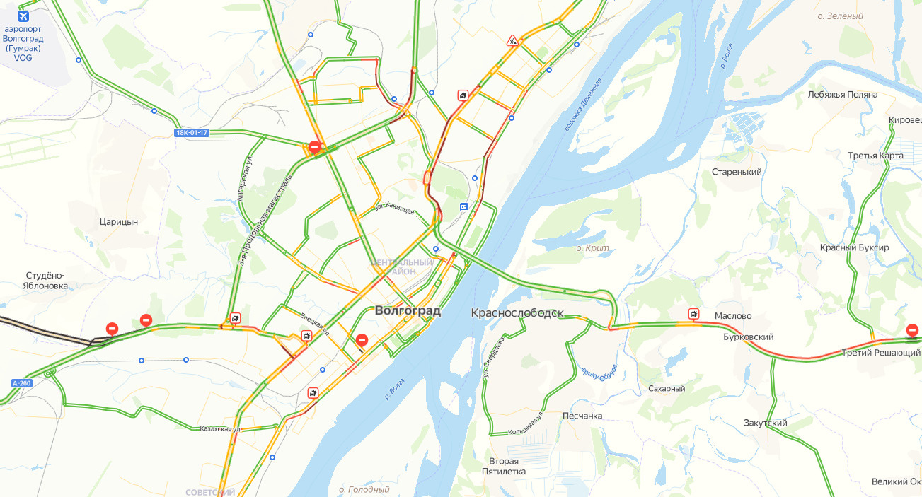 Волгоград пробки на дорогах сейчас карта