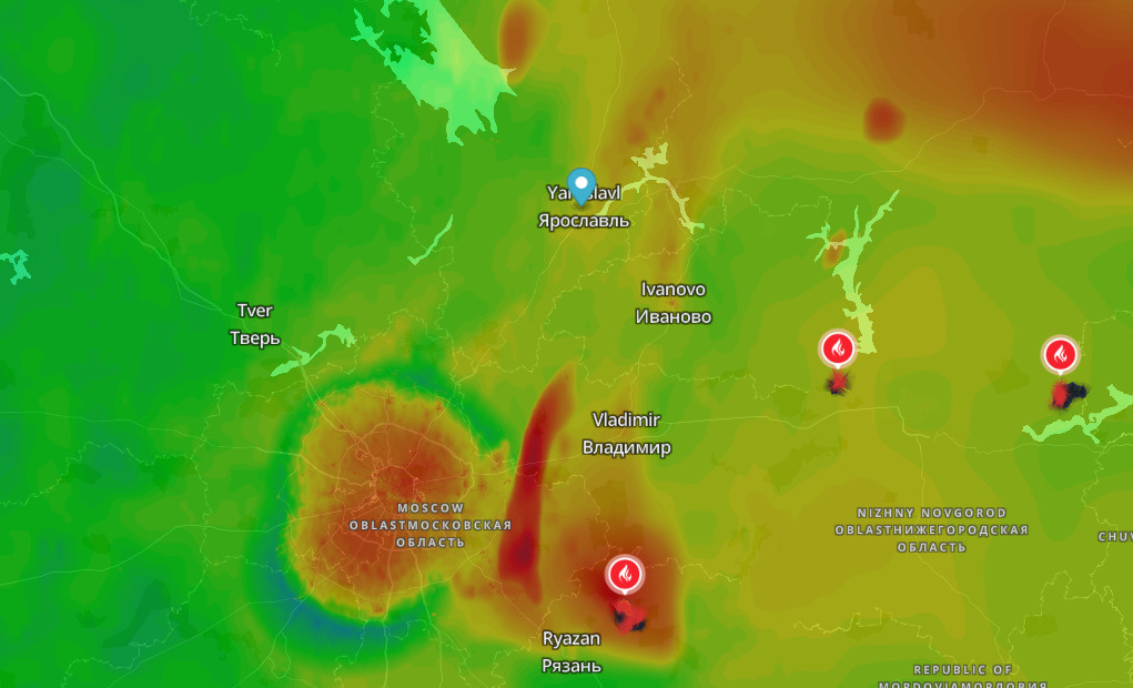 Карта пожаров ярославская область
