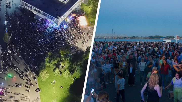 Сколько людей зажигали на ночной дискотеке в Архангельске: смотрим на огромную толпу с высоты