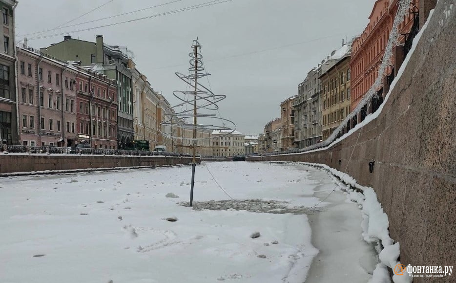 В Санкт-Петербурге к празднику начали высаживать электрические елки