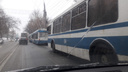 Пробка из троллейбусов парализовала движение на проспекте Кирова