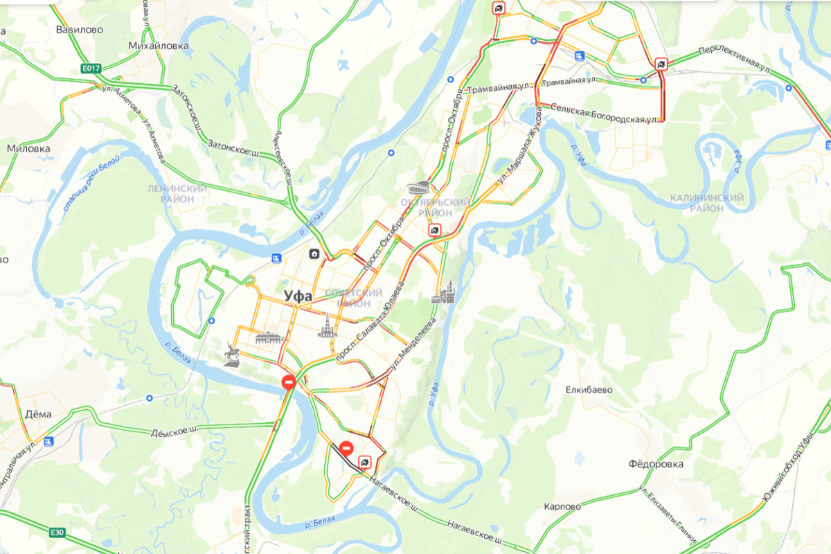 Карта пробок на 17:50