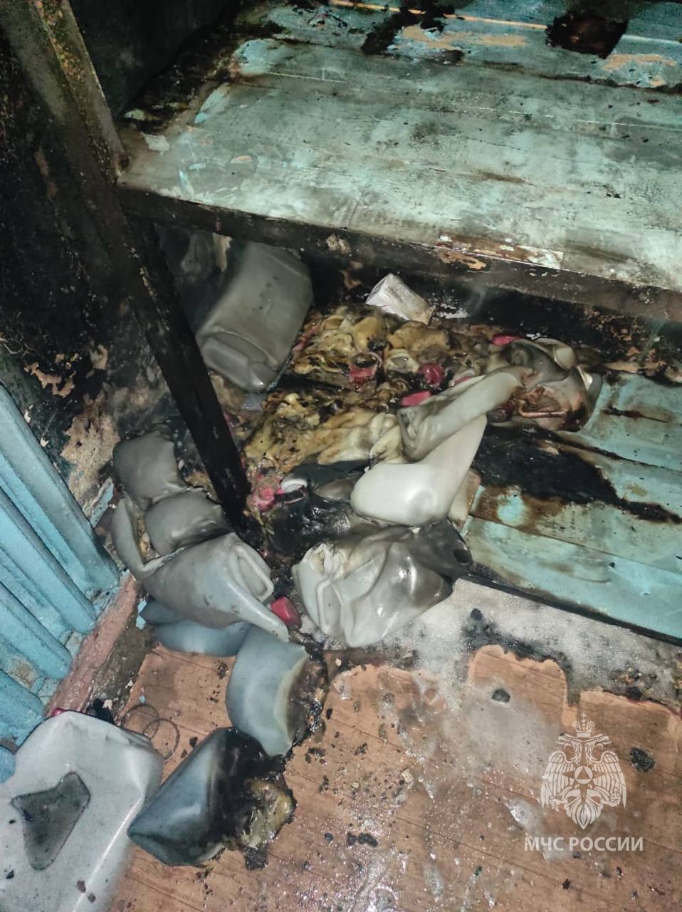 Пожар произошел в одном из подсобных помещений Пожар произошел в одном из подсобных помещений