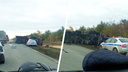 В Самарской области перевернулся грузовик с пожилым водителем: видео
