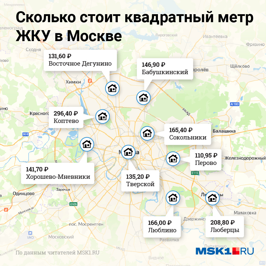 средние коммунальные платежи в москве