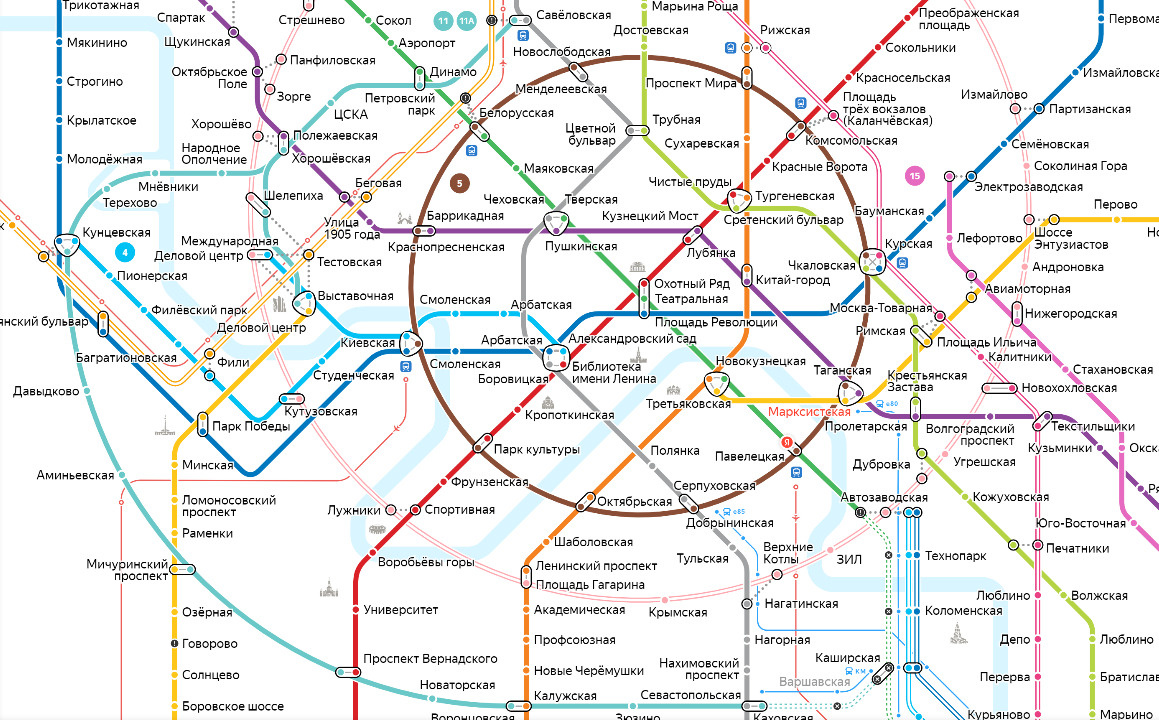 Сейчас в московском метро работает примерно половина Большой кольцевой линии