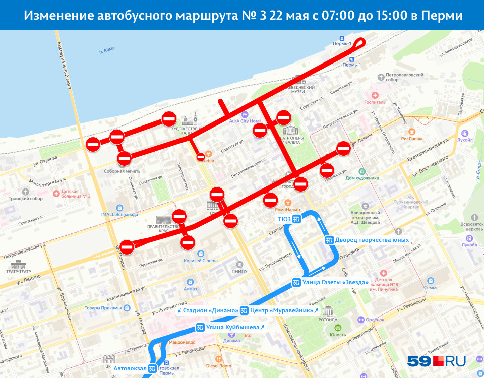 Пермь схема автобусных маршрутов