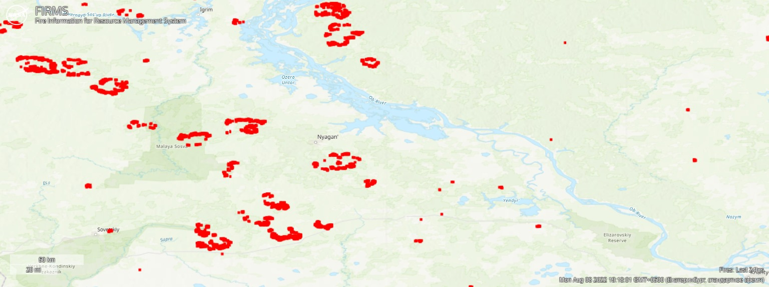 Карта лесных пожаров хмао онлайн карта